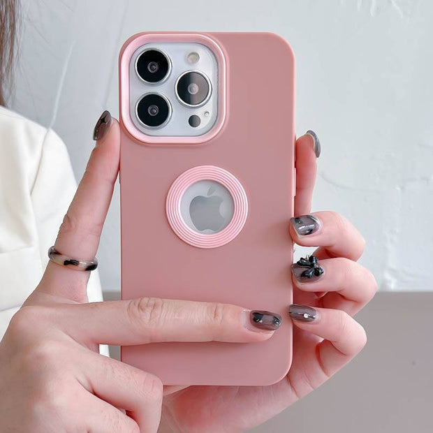 Coque en silicone givrée de couleur unie pour iPhone 