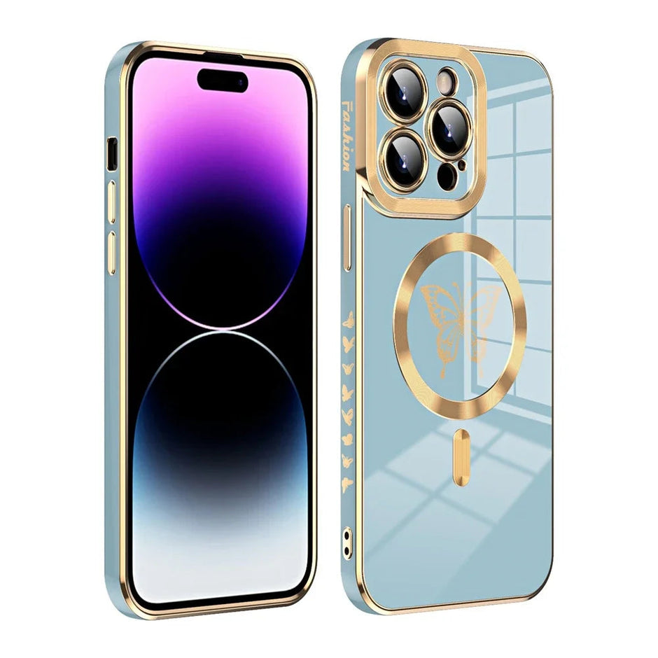 Coque souple plaquée papillon pour iPhone 