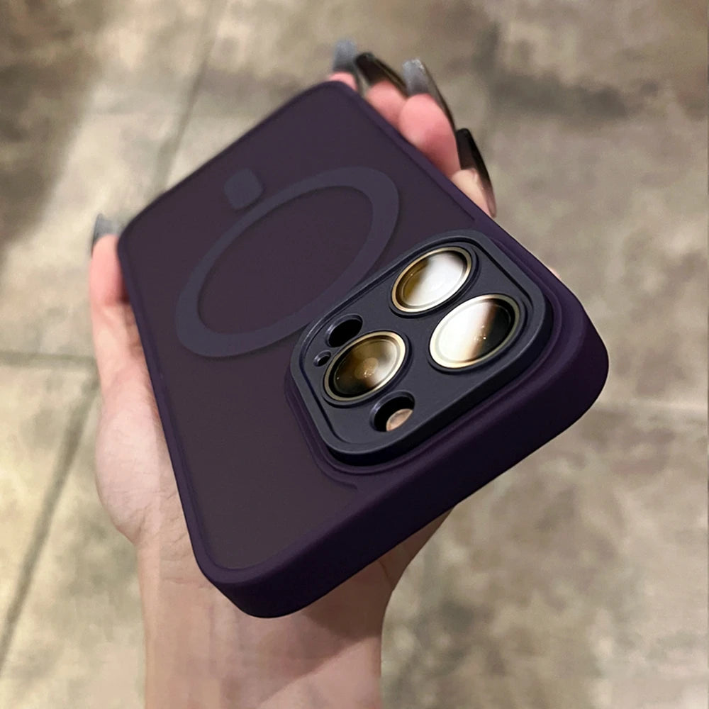 Étui de protection d'objectif mat translucide pour iPhone 