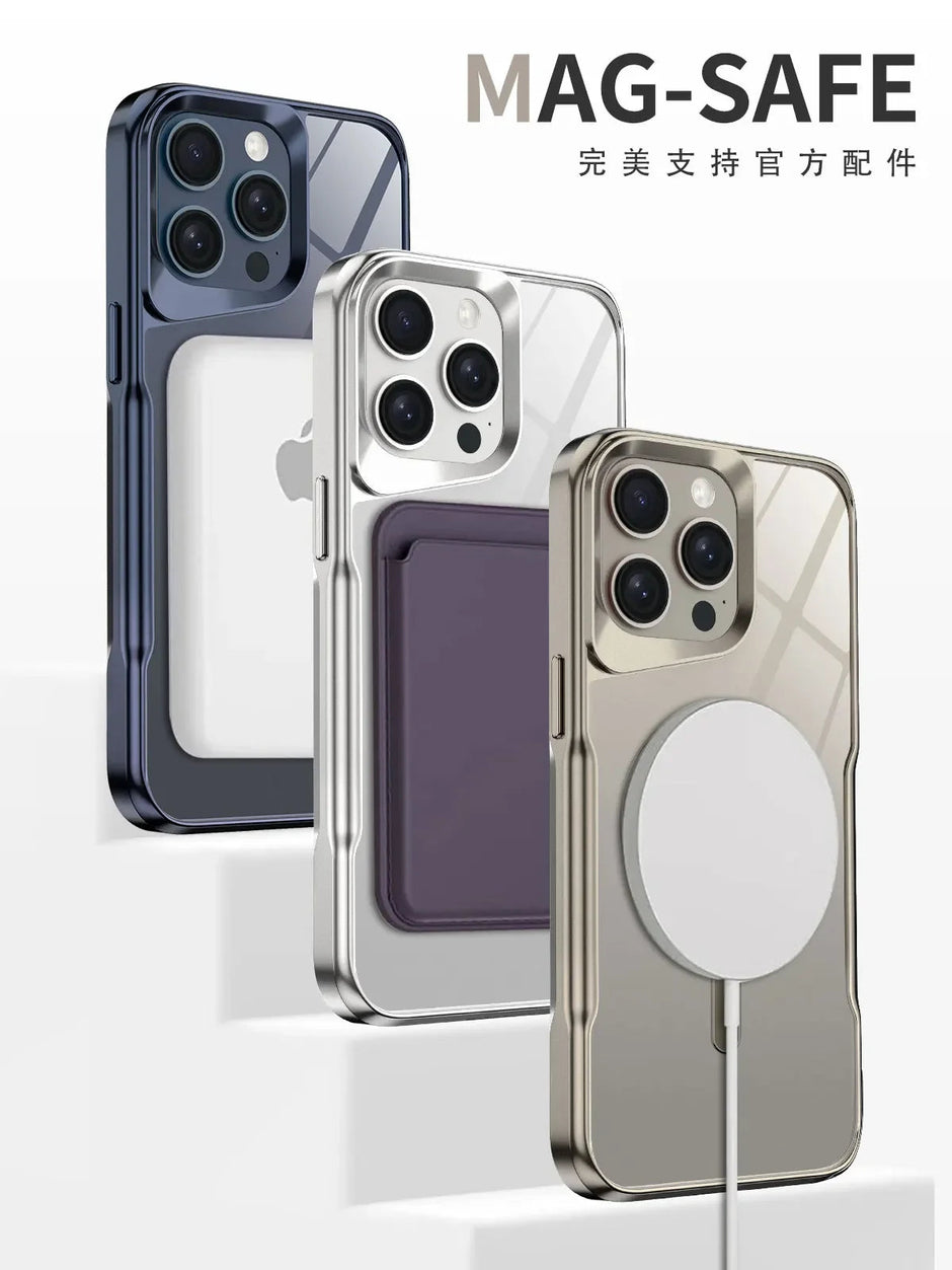 Coque transparente avec cadre plaqué pour iPhone 