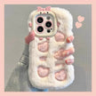 Étui brodé en peluche avec protection d'objectif pour iPhone 