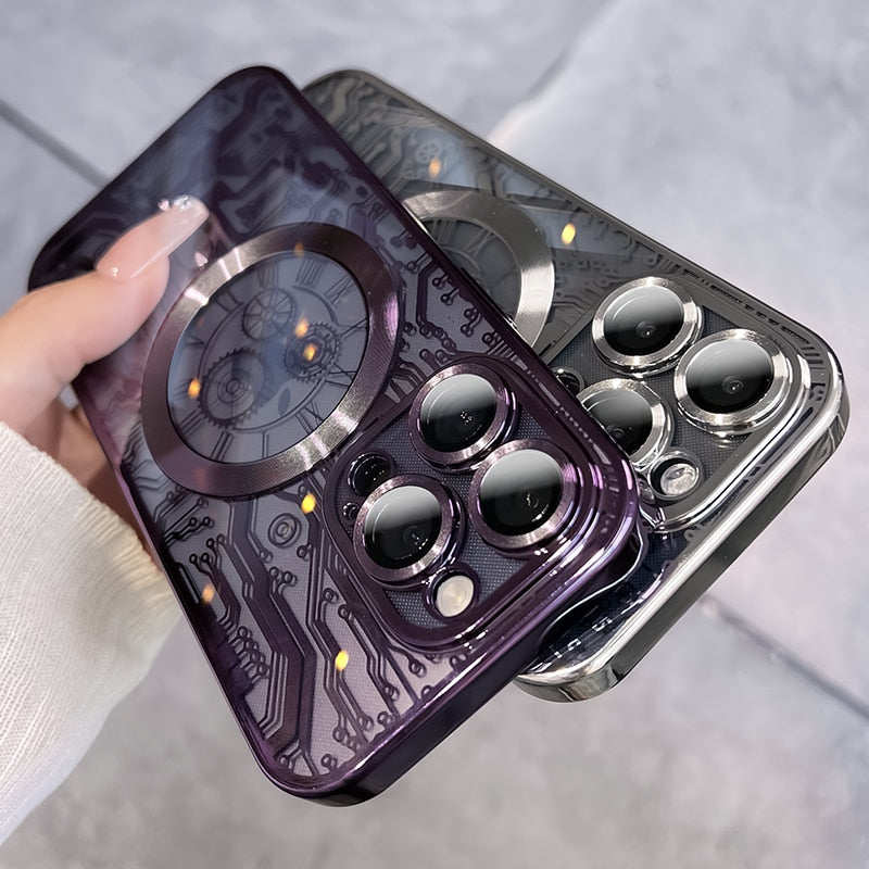 Coque de protection en silicone pour iPhone avec cadre plaqué 