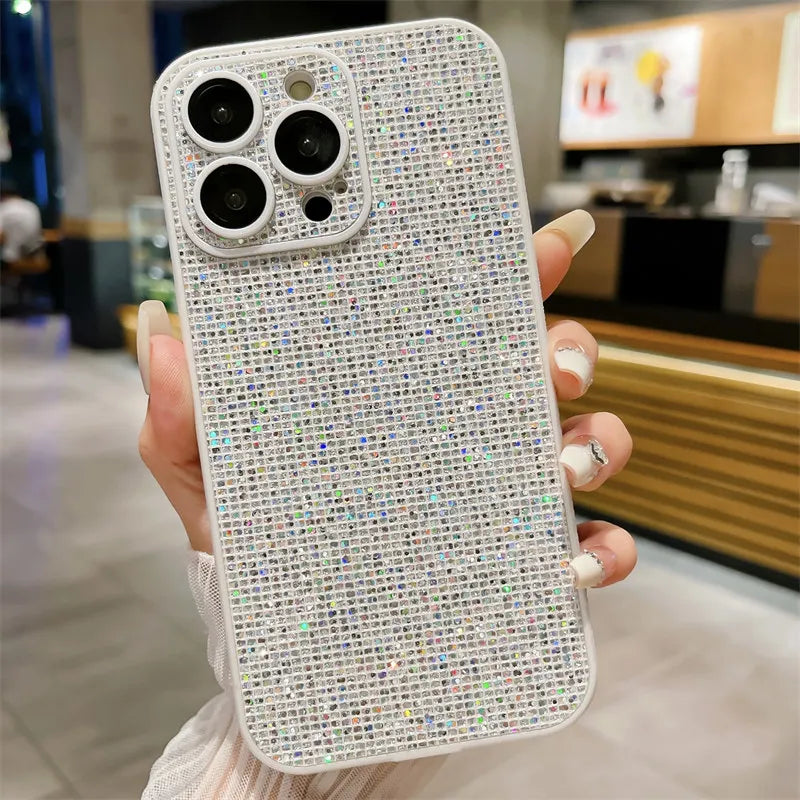 Lens Protection Glitter Rhinestone Case For iPhone