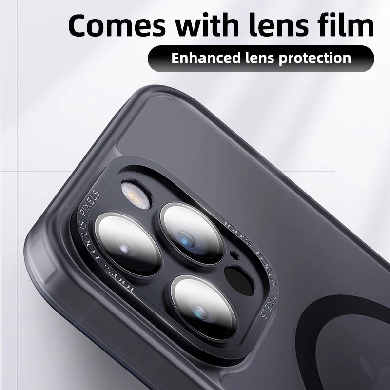 Coque de protection d'objectif mate translucide pour iPhone 