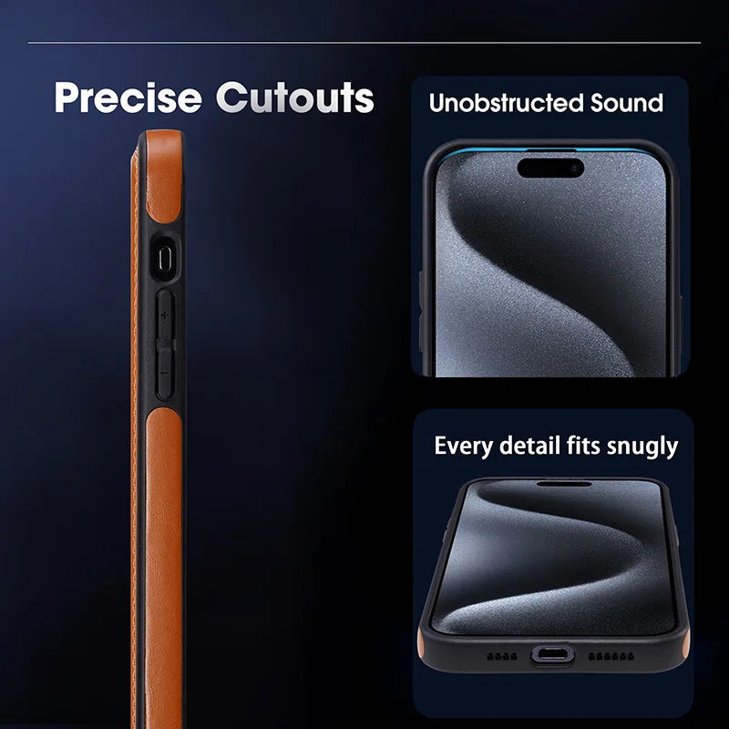 Holder Stand Leather Case for iPhone