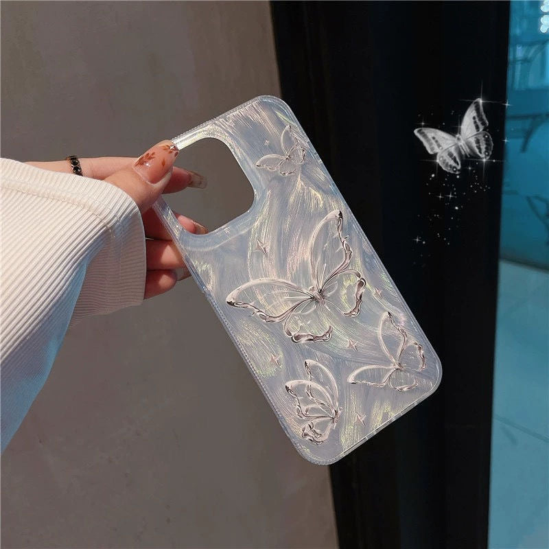 Celestial Butterfly Case – Holographic Effect & 3D Relief