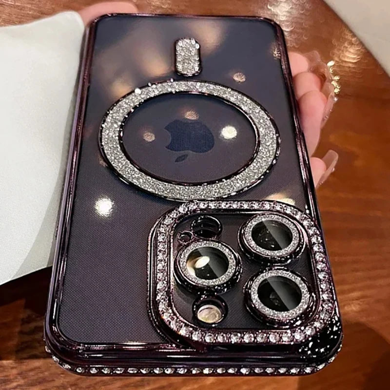 Glitter Diamond Transparent Case For iPhone