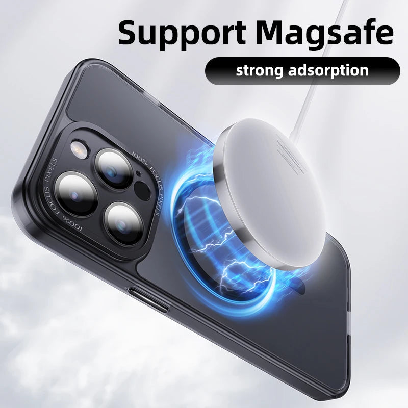Coque de protection d'objectif mate translucide pour iPhone 