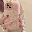 Étui brodé en peluche avec protection d'objectif pour iPhone 