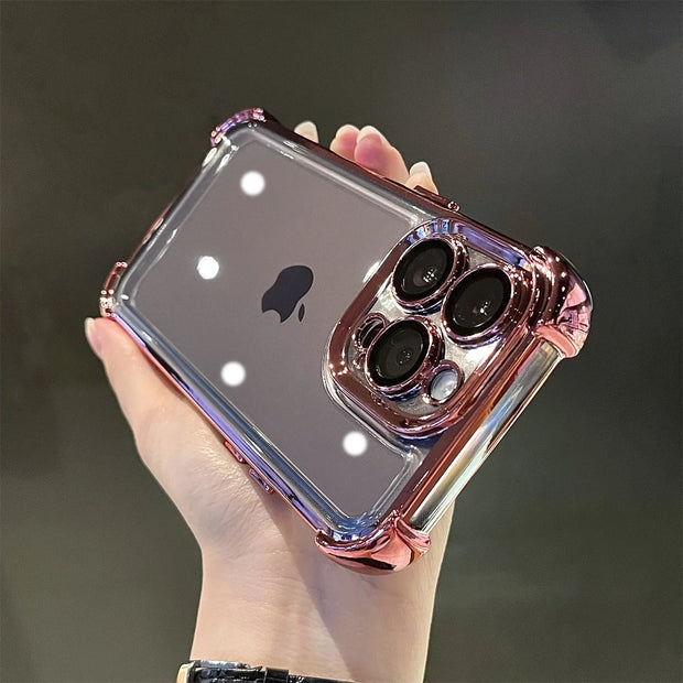 Electroplate Transparent Case For iPhone