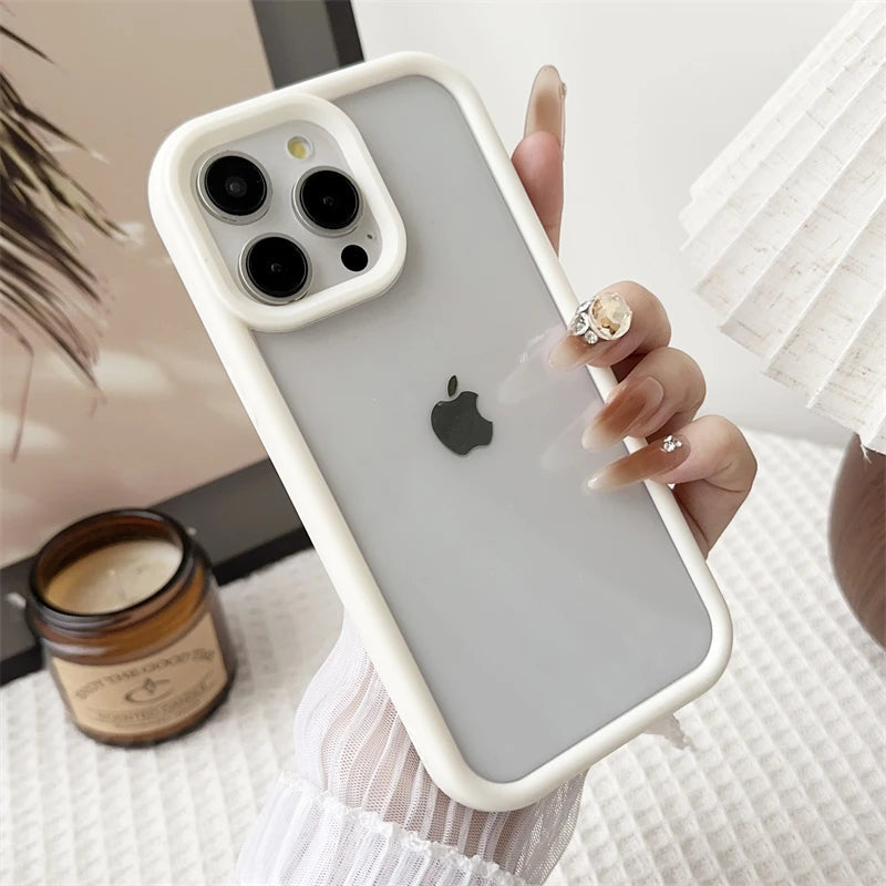 Candy Color Transparent Case For iPhone
