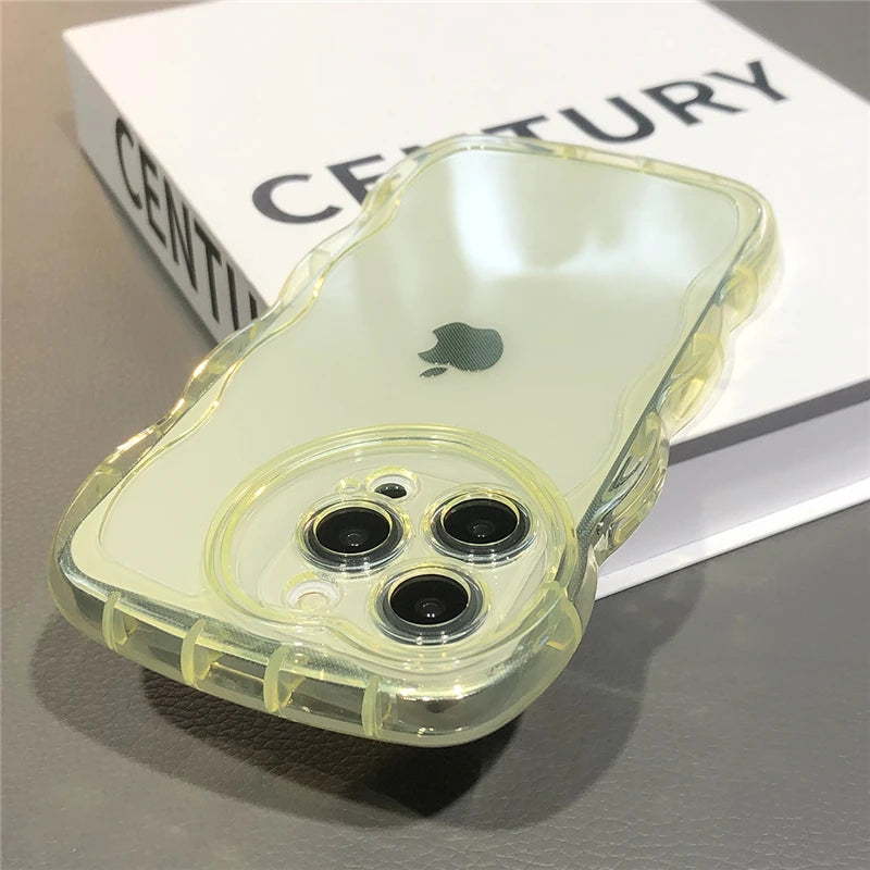 Étui souple transparent ondulé pour iPhone 