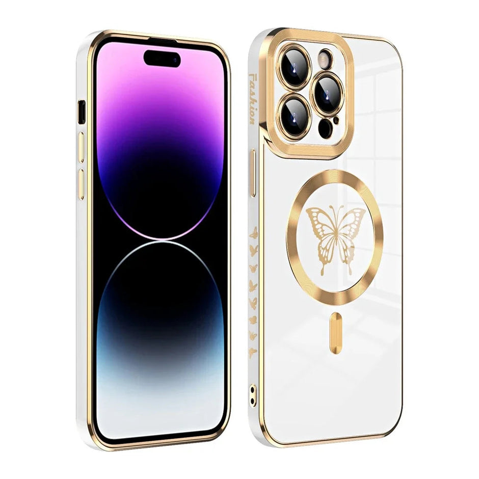 Coque souple plaquée papillon pour iPhone 