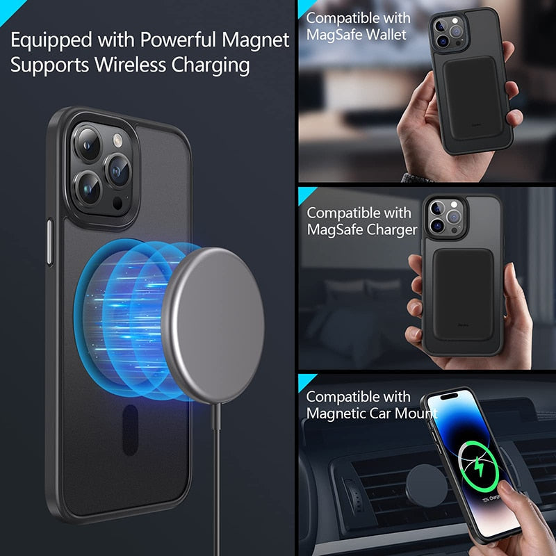 Matte Translucent Magnetic Case For iPhone
