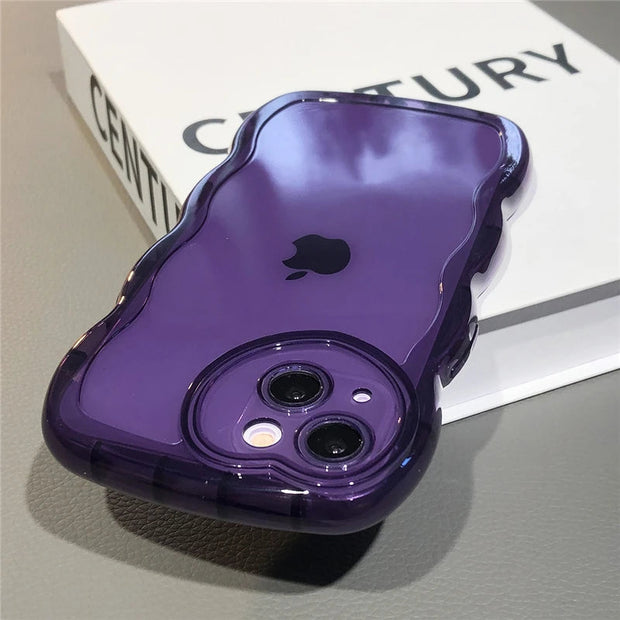 Étui souple transparent ondulé pour iPhone 