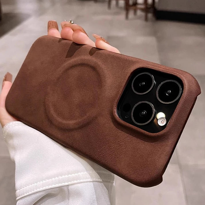 Tumbled Leather Half Dorder Case for iPhone
