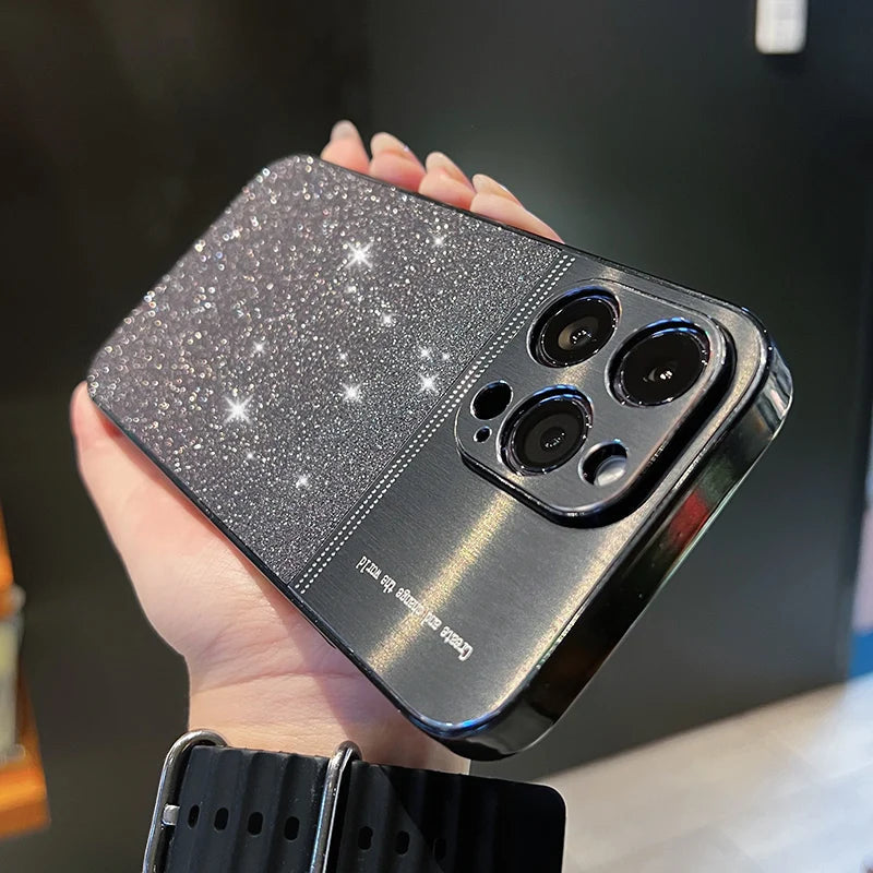 Coque brillante à paillettes laser pour iPhone 