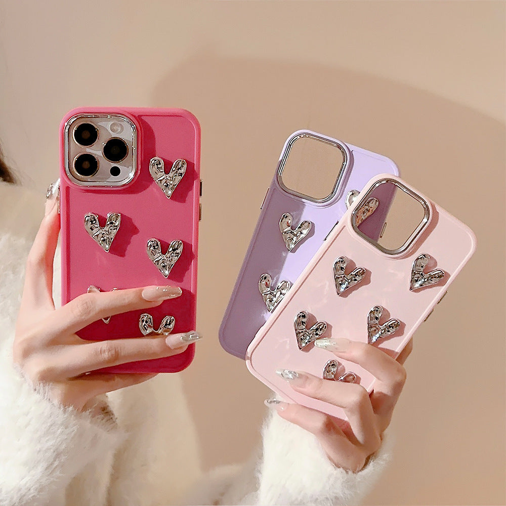 Silver Love Plating TPU Case for iPhone