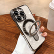 Coque transparente avec support de placage pour iPhone 