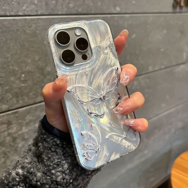 Celestial Butterfly Case – Holographic Effect & 3D Relief