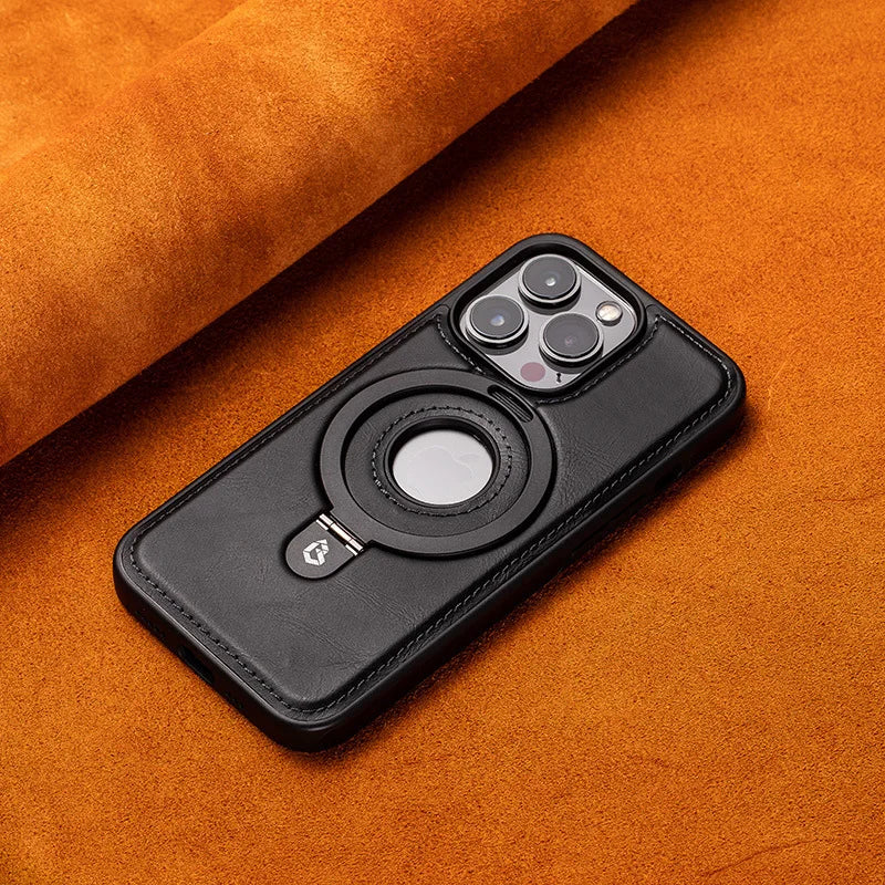 Holder Stand Leather Case for iPhone