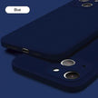 Solid Color Square Liquid Silicone Case For iPhone