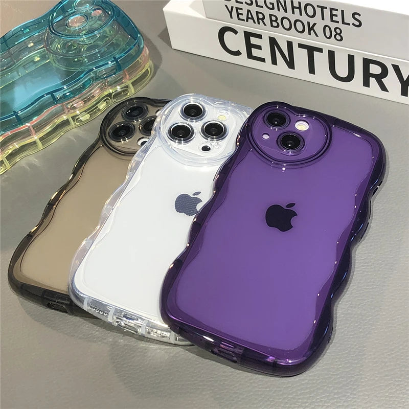 Étui souple transparent ondulé pour iPhone 