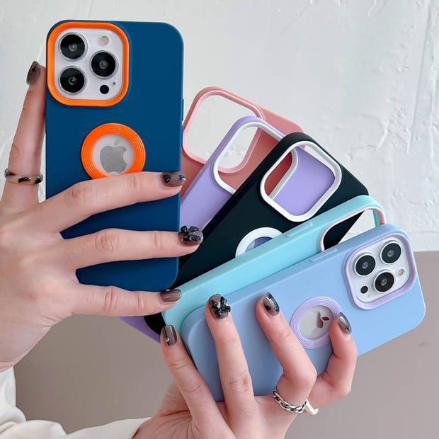 Coque en silicone givrée de couleur unie pour iPhone 