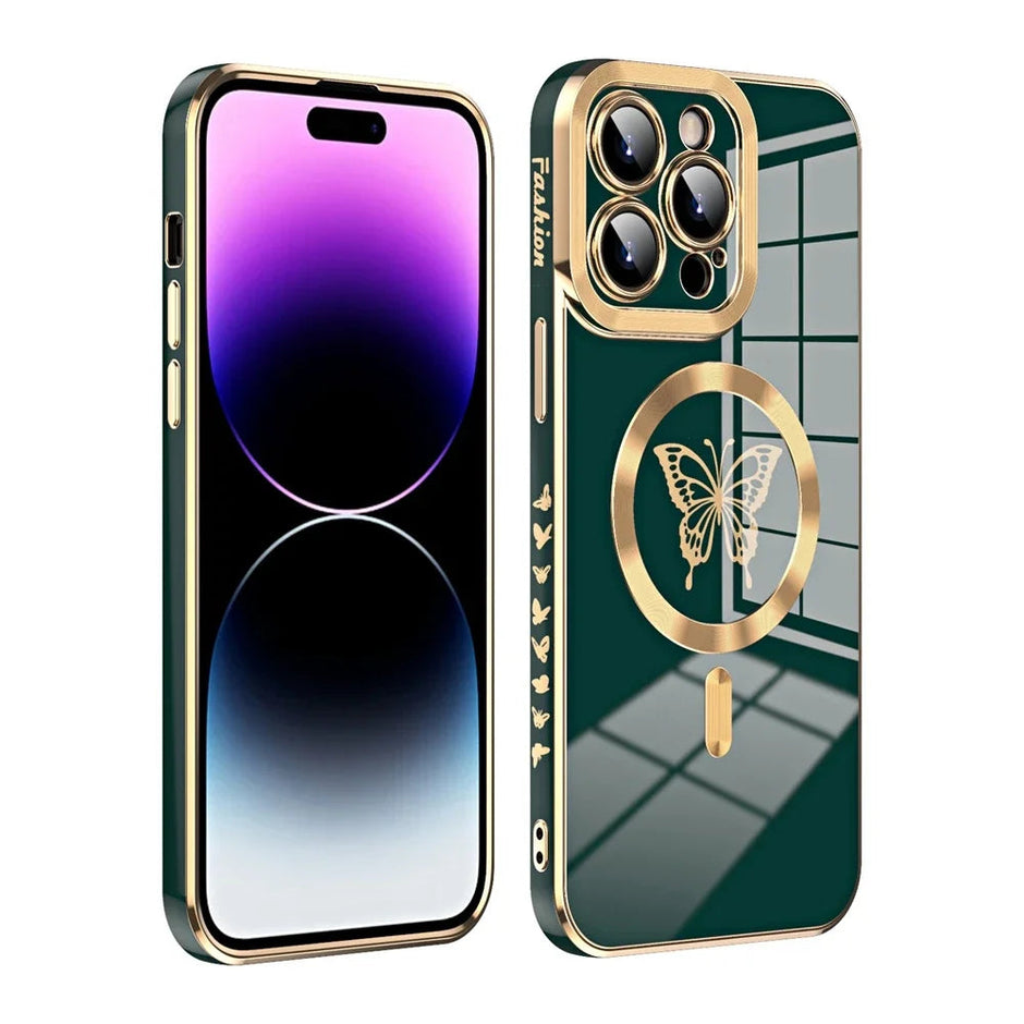 Coque souple plaquée papillon pour iPhone 