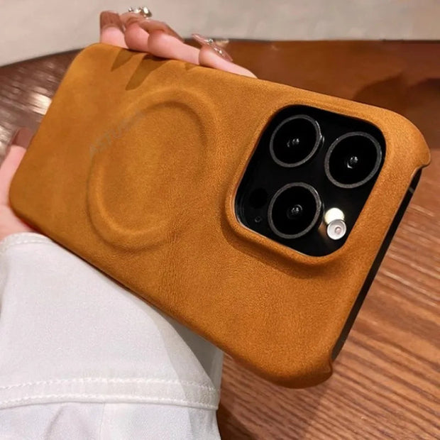 Tumbled Leather Half Dorder Case for iPhone