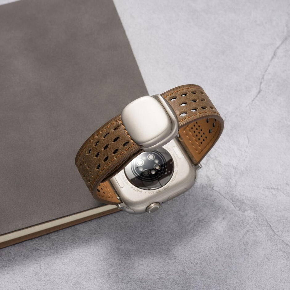 Breathable Leather Strap For Apple Watch