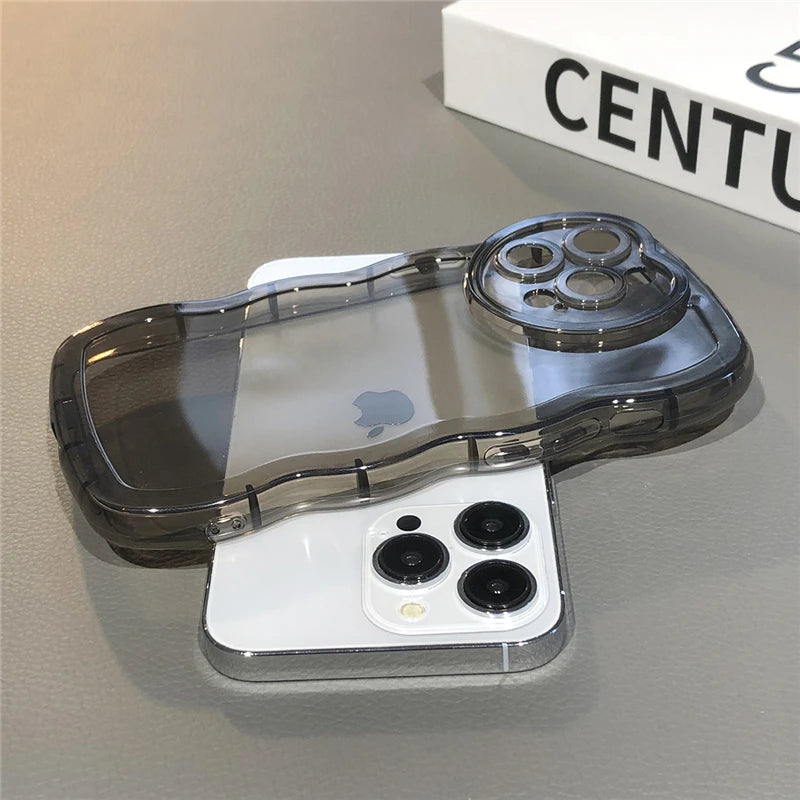 Étui souple transparent ondulé pour iPhone 