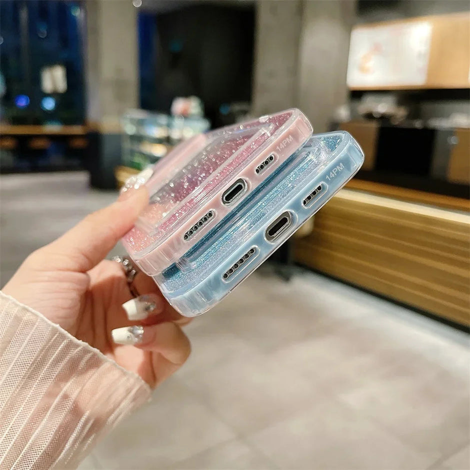 Étui transparent à paillettes pour iPhone 