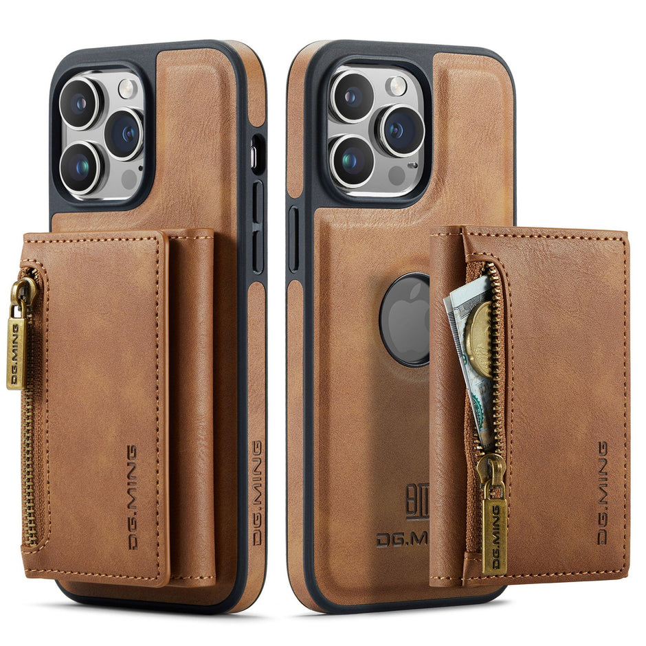 2 in 1 Magnetic Leather Wallet Case for iPhone