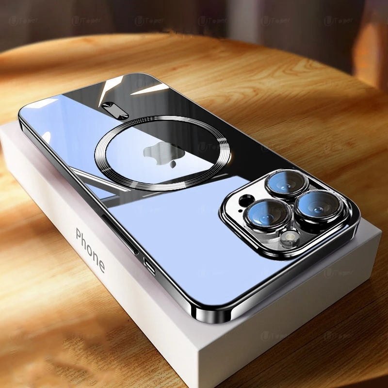 Coque transparente en TPU souple plaquée pour iPhone 