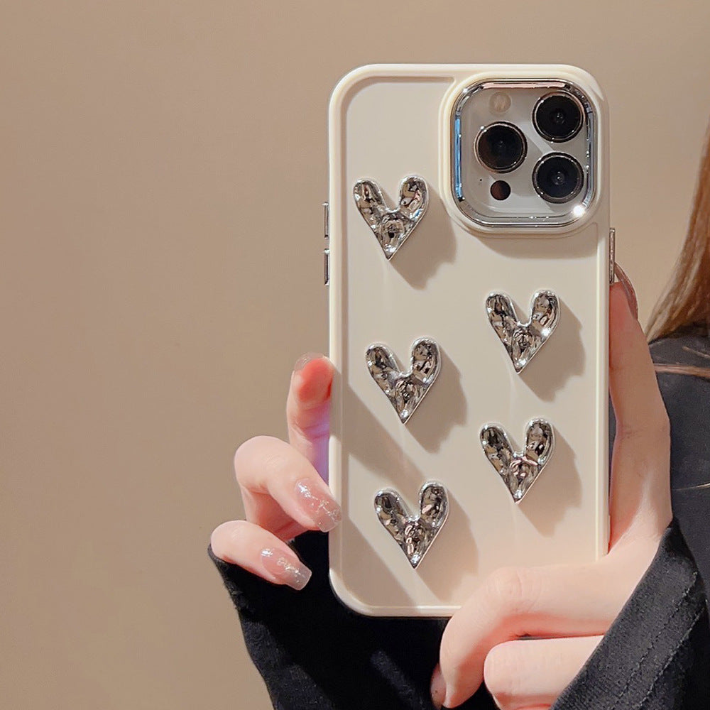 Silver Love Plating TPU Case for iPhone