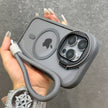 Fold Glass Lens Stand Magnetic Transparent Case For iPhone