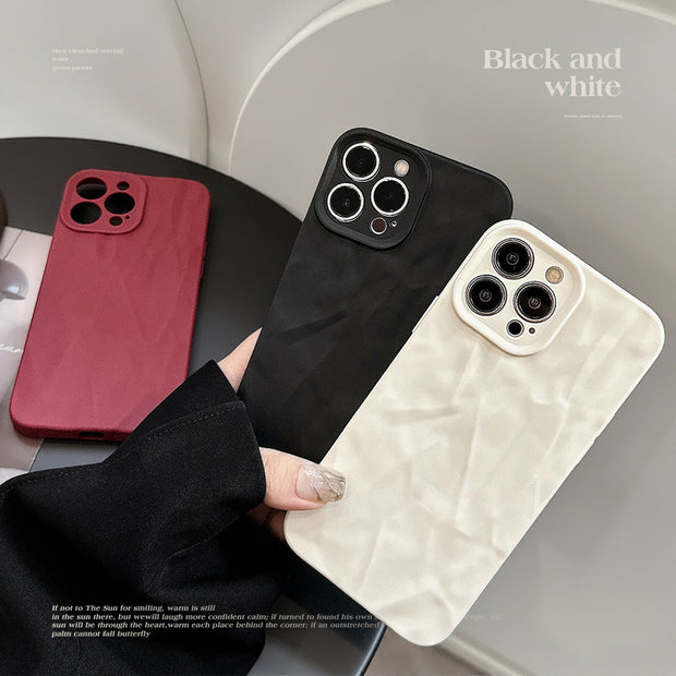 Coque souple en TPU plissée mate pour iPhone 