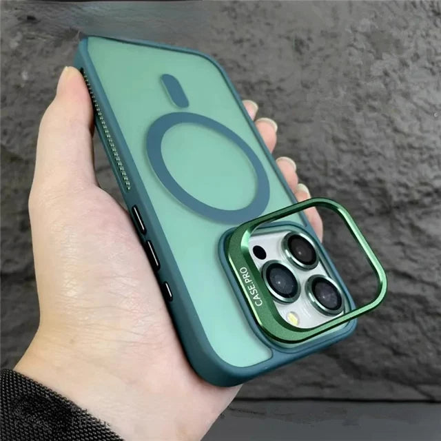 Étui mat avec support d'objectif pour iPhone 