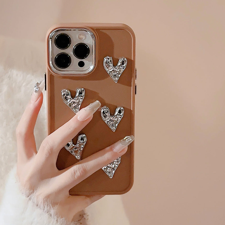 Silver Love Plating TPU Case for iPhone