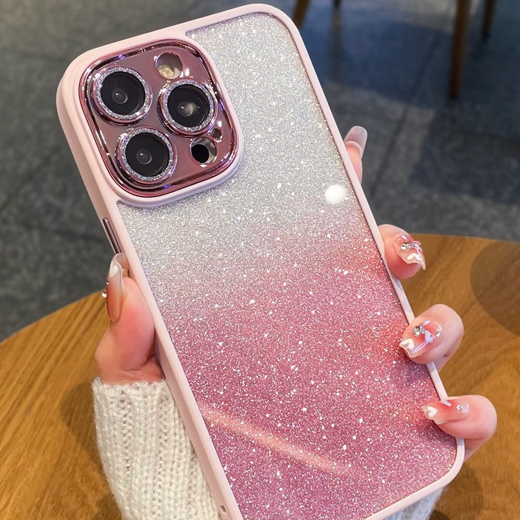Lens Protection Glitter Gradient Case for iPhone