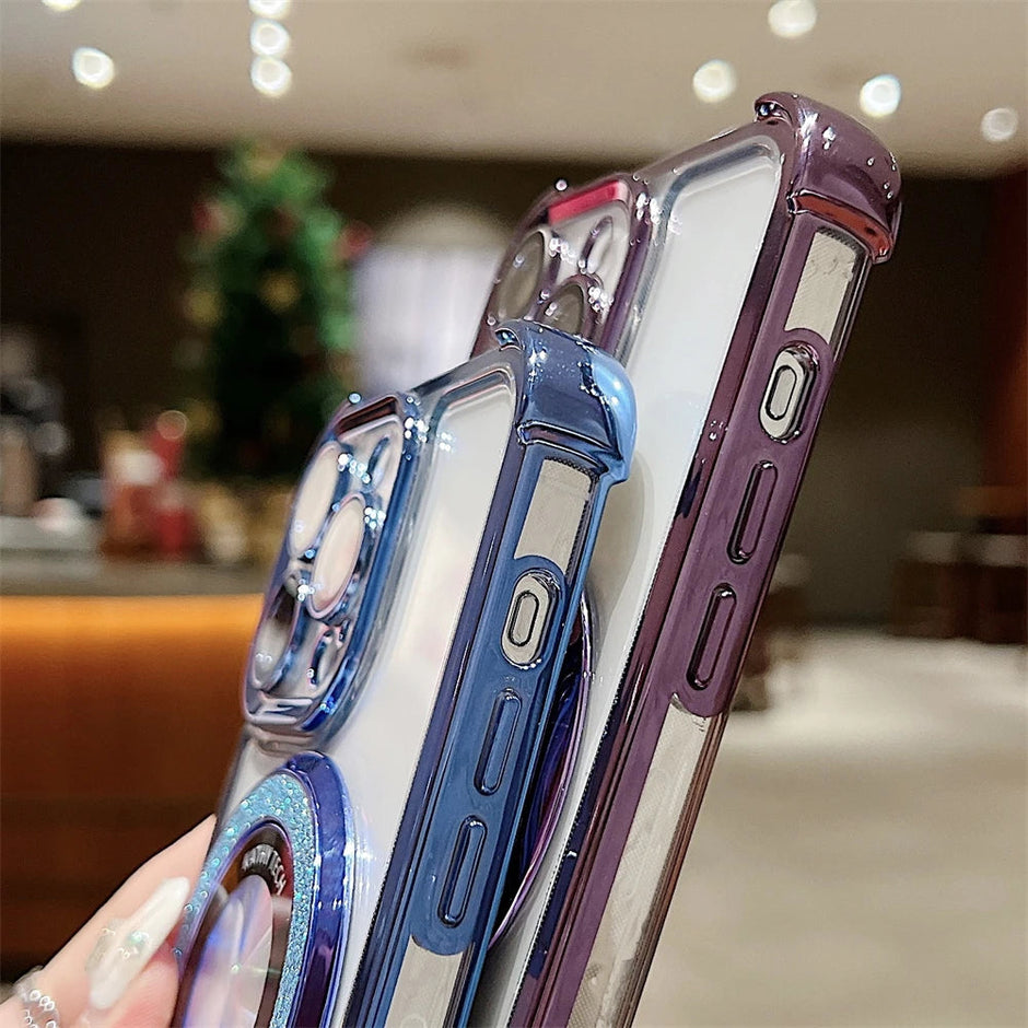 Coque transparente antichoc plaquée pour iPhone 