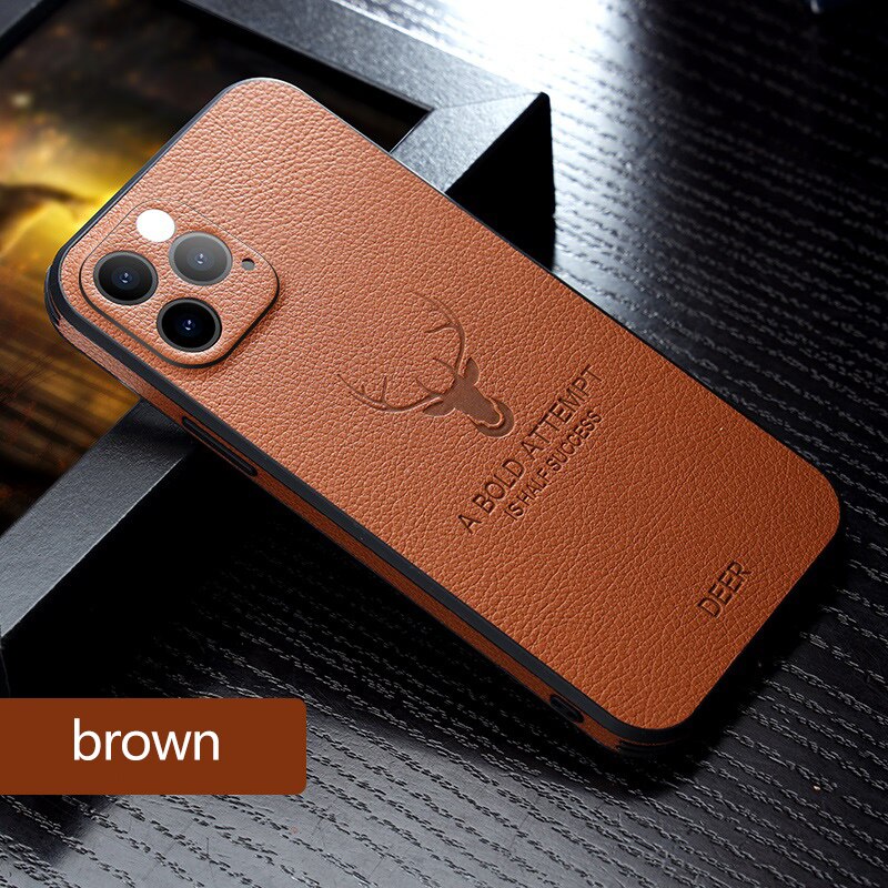 Square Leather Shockproof Case For iPhone