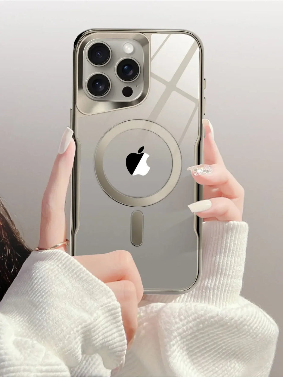 Coque transparente avec cadre plaqué pour iPhone 