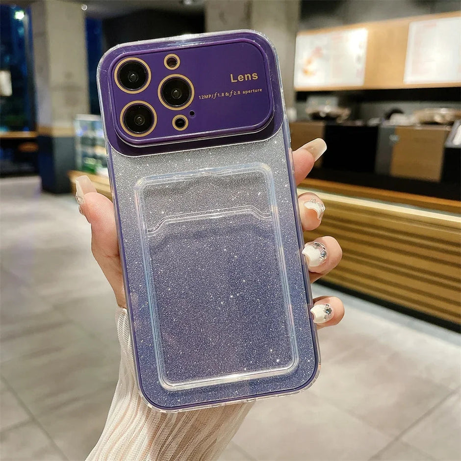 Étui transparent à paillettes pour iPhone 