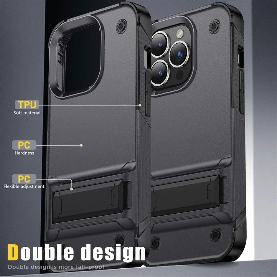 Matte Bracket Shockproof Hard Case For iPhone