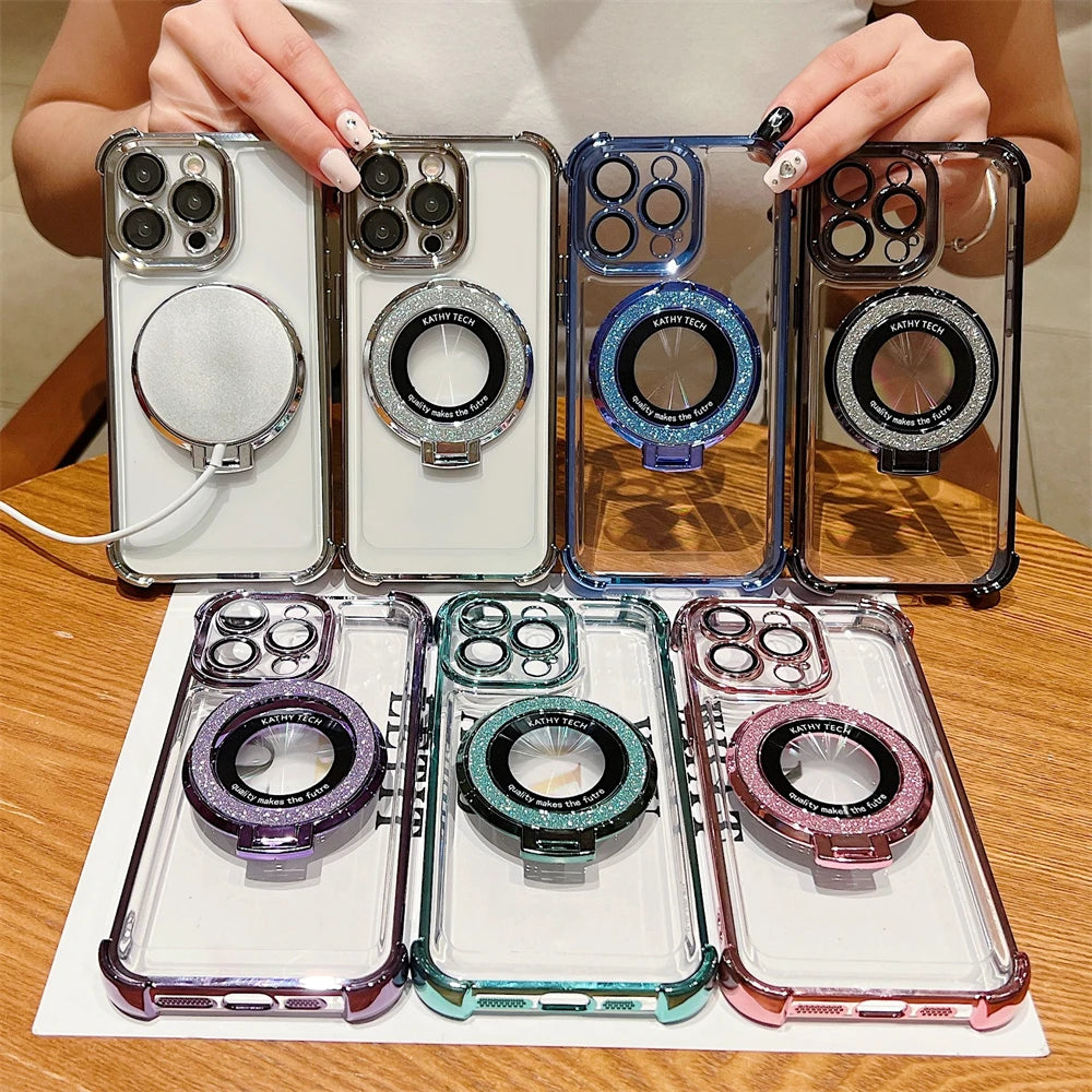 Coque transparente antichoc plaquée pour iPhone 
