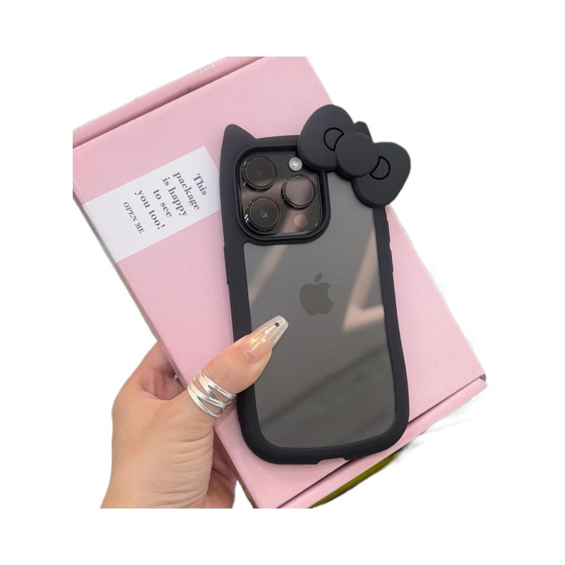 Bow Tie Cat Ears Transparent Case for iPhone
