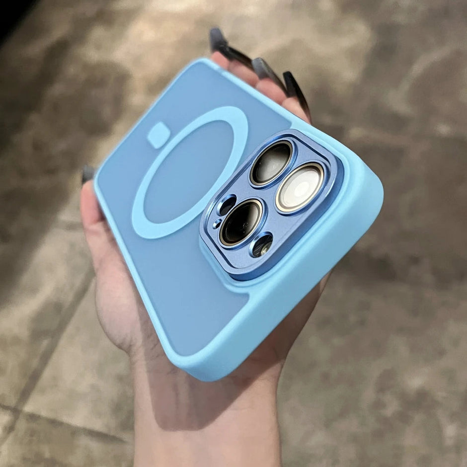 Étui de protection d'objectif mat translucide pour iPhone 