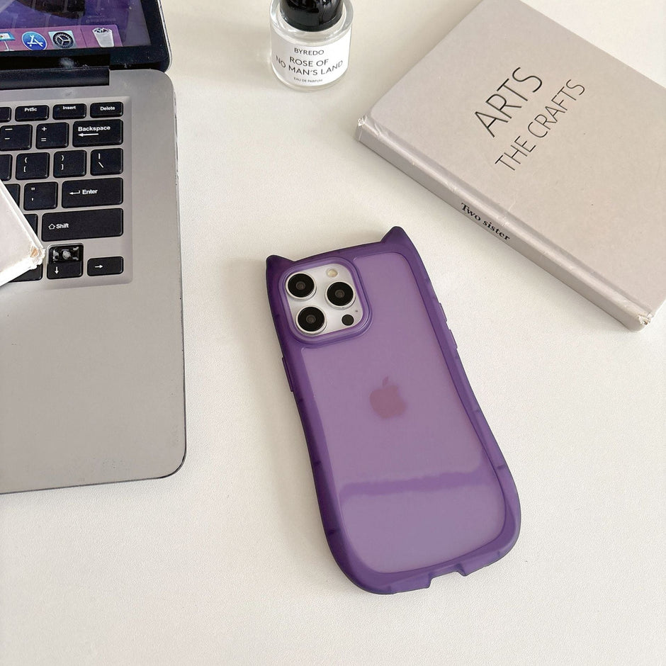 Cute Cat Ears Transparent Soft Case for iPhone